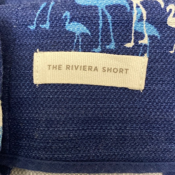 Loft, The Riviera Short, Blue with Flamingo Print, 4” Inseam, Mid Rise - Picture 4 of 6